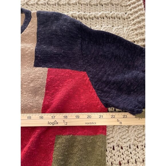 Colorful Patchwork Christopher & Banks XL Cardigan Women’s Sweater Red, Blue, Gr - Picture 5 of 10